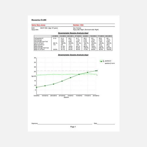 Dynamometer Report - Standard Grip Analysis Report