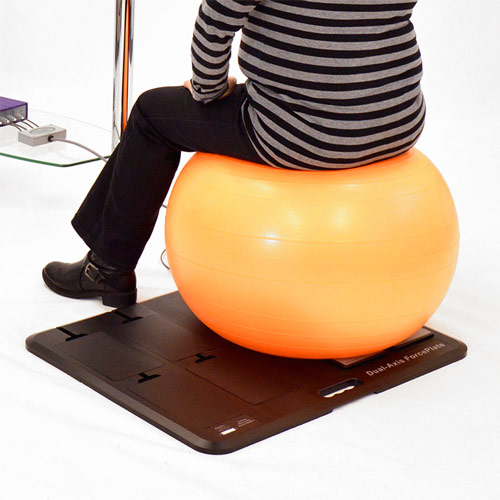 Four ForcePlates in use with Exercise Ball