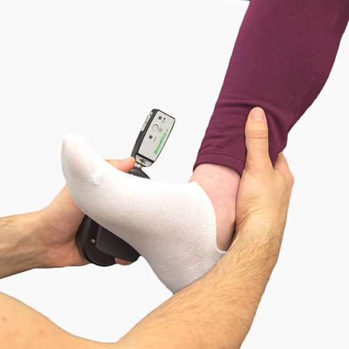 Hand Held Dynamometer in use for Ankle Eversion